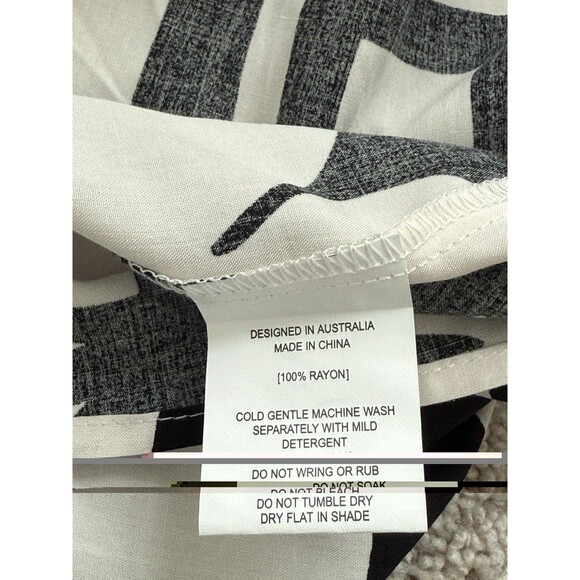 Abel the Label Anthropologie White Black Print Pockets Tiered Swing Maxi Small - Picture 7 of 10